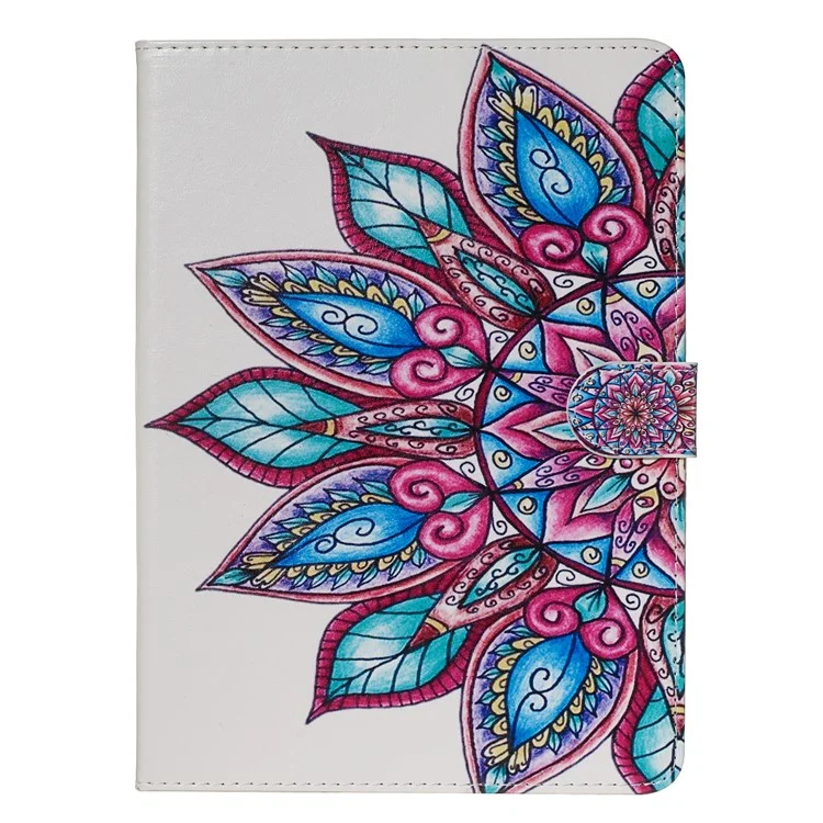 Étui portefeuille en cuir universel à motif imprimé pour tablette PC de 7 pouces - Fleur colorée
