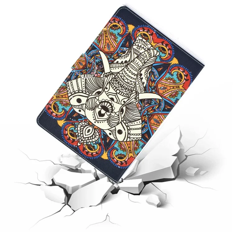 Universal Pattern Printing Leather Tablet Case Wallet Cover for 7 inch Tablet - Elephant