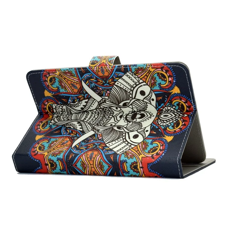 Universal Pattern Printing Leather Tablet Case Wallet Cover for 7 inch Tablet - Elephant