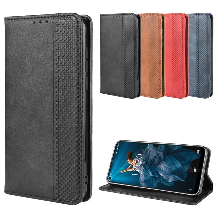 Retro Style Leather Wallet Phone Cover for Oukitel C17/C17 Pro - Black