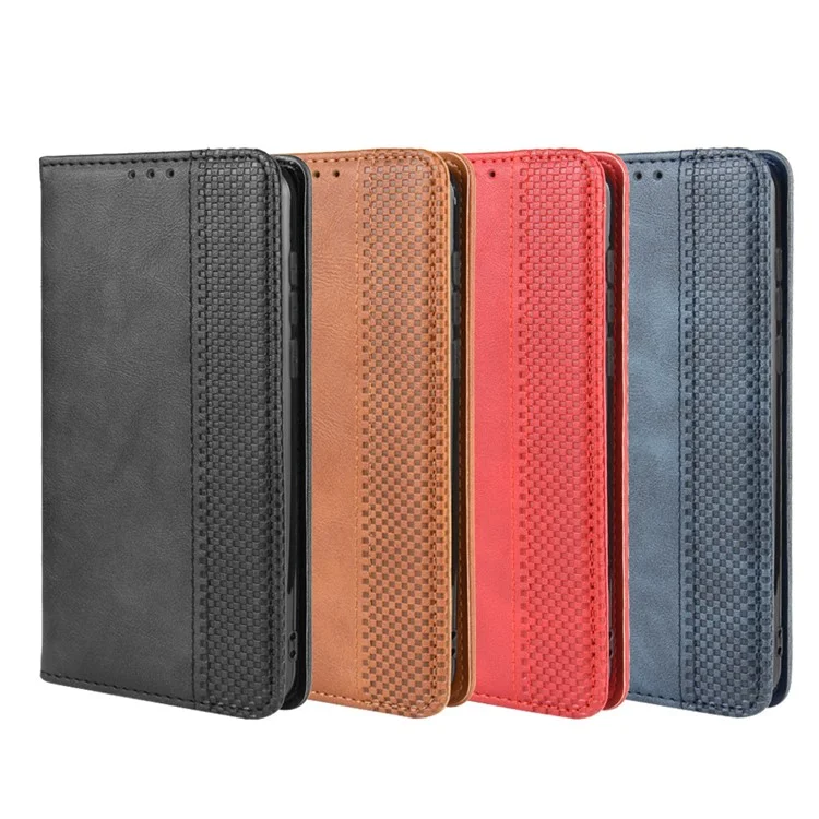 Retro Style Leather Wallet Phone Cover for Oukitel C17/C17 Pro - Black