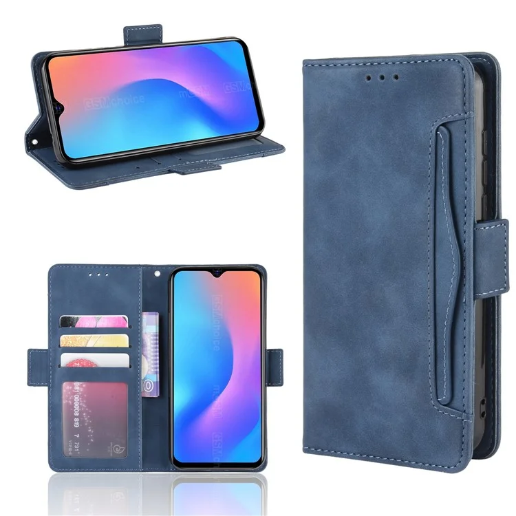 Wallet Stand Flip Leather Phone Cover for Blackview A60 - Blue