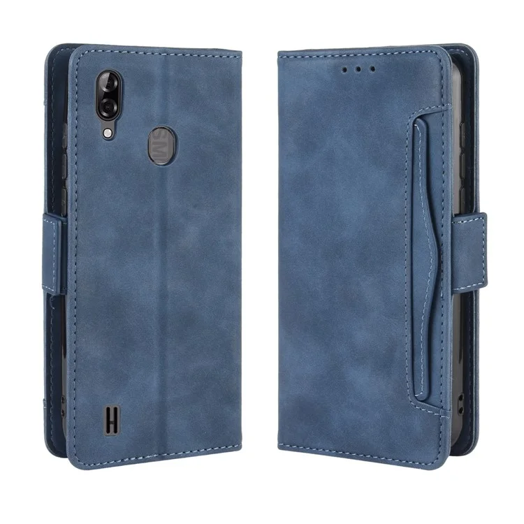 Wallet Stand Flip Leather Phone Cover for Blackview A60 - Blue