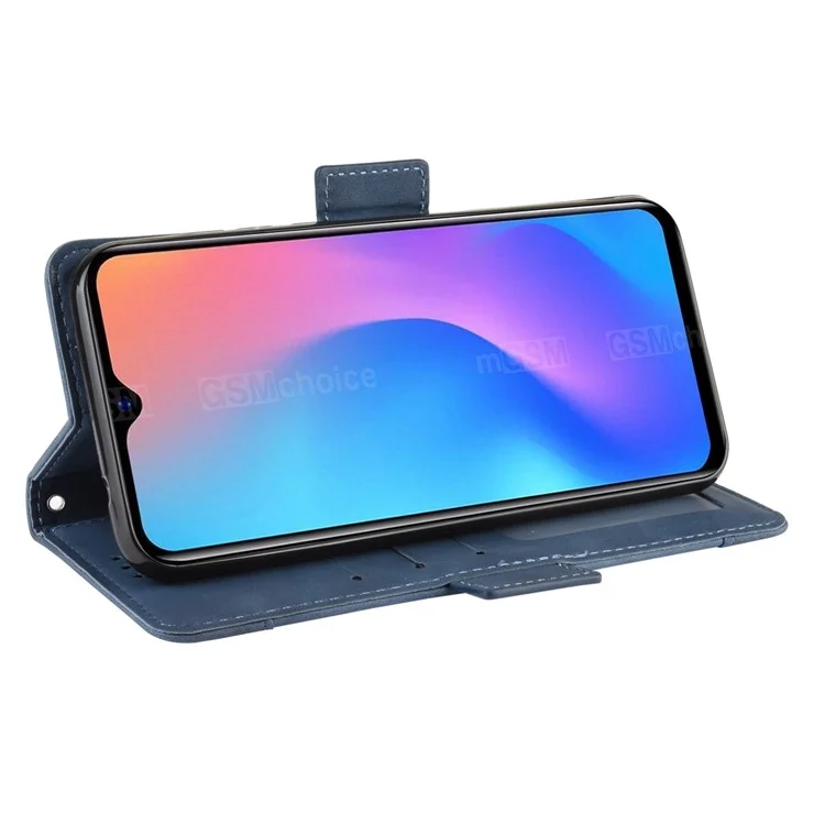 Wallet Stand Flip Leather Phone Cover for Blackview A60 - Blue