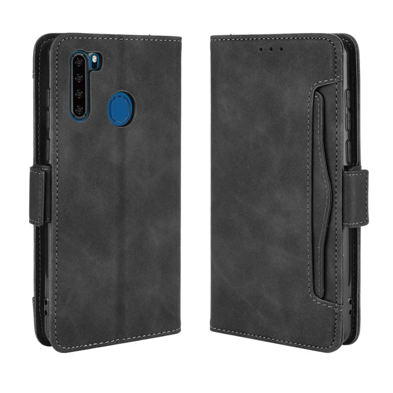 Leather Special Design with Wallet Stand Case with Multiple Card Slots for Blackview A80 Pro - Black