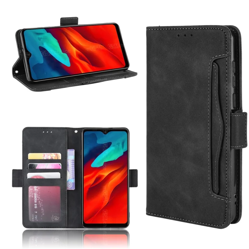 Leather Special Design with Wallet Stand Case with Multiple Card Slots for Blackview A80 Pro - Black