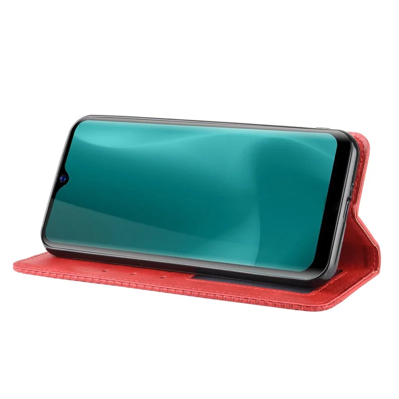 Étui de Support en Cuir de Portefeuille de Style Vintage Pour Blackview A60 Pro - Rouge