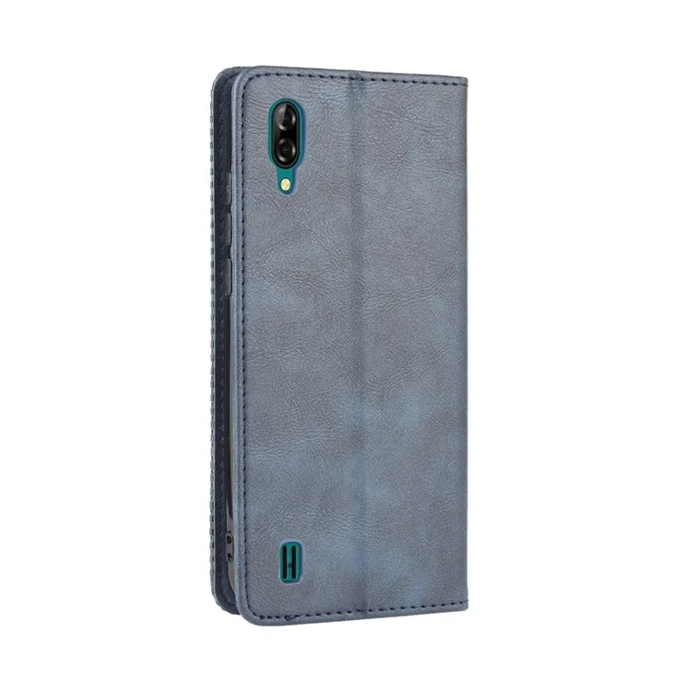 Vintage Style Wallet Leather Stand Case for Blackview A60 Pro - Blue
