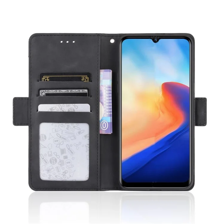 PU Leather Wallet Stand Case for Blackview A80 - Black