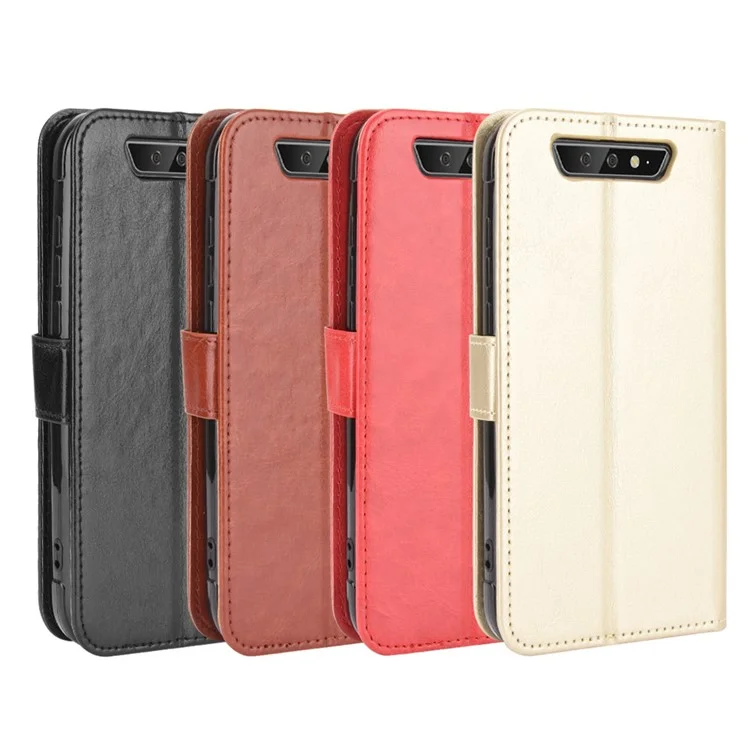Crazy Horse PU Leather Wallet Case for Blackview BV5500/BV5500 Pro/BV5500 Plus - Black