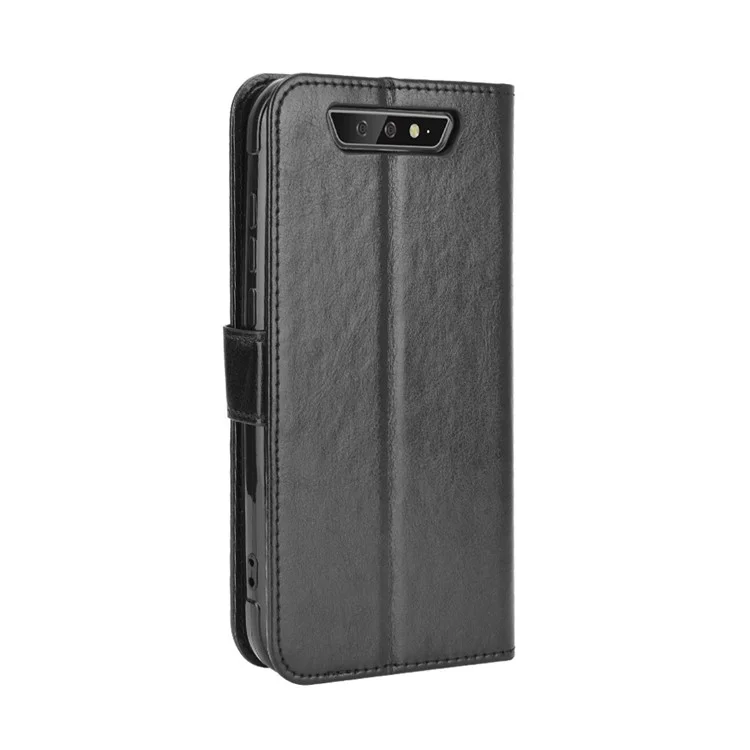 Crazy Horse PU Leather Wallet Case for Blackview BV5500/BV5500 Pro/BV5500 Plus - Black