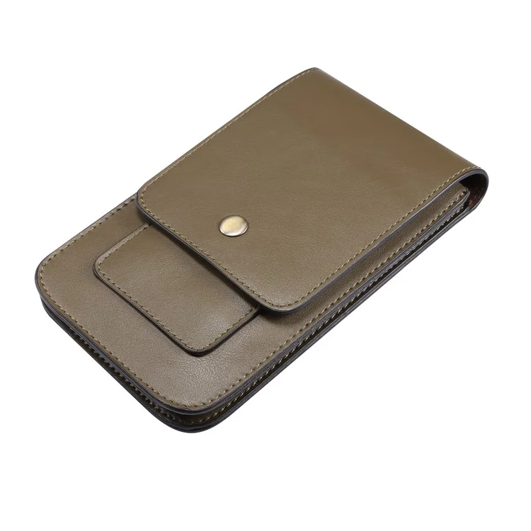 6.3-6.9 Inch Universal Wear-resistant Leather Belt Clip Phone Pouch Case for iPhone Samsung Huawei Etc. - Green