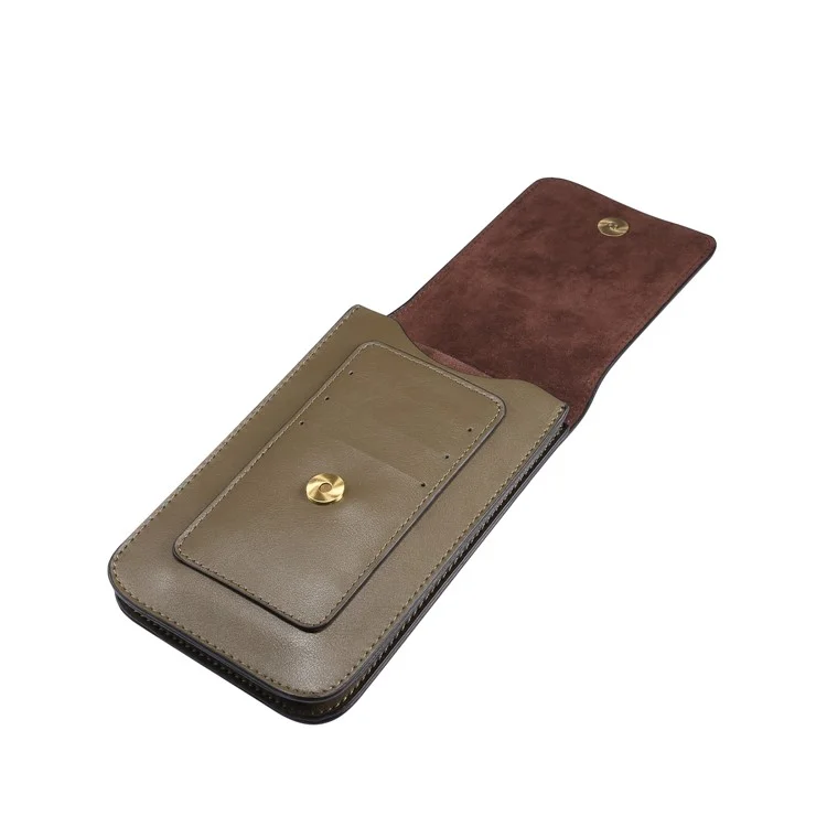 Funda con clip para cinturón de cuero resistente al desgaste universal de 6,3-6,9 pulgadas para iPhone, Samsung, Huawei, etc. - Verde