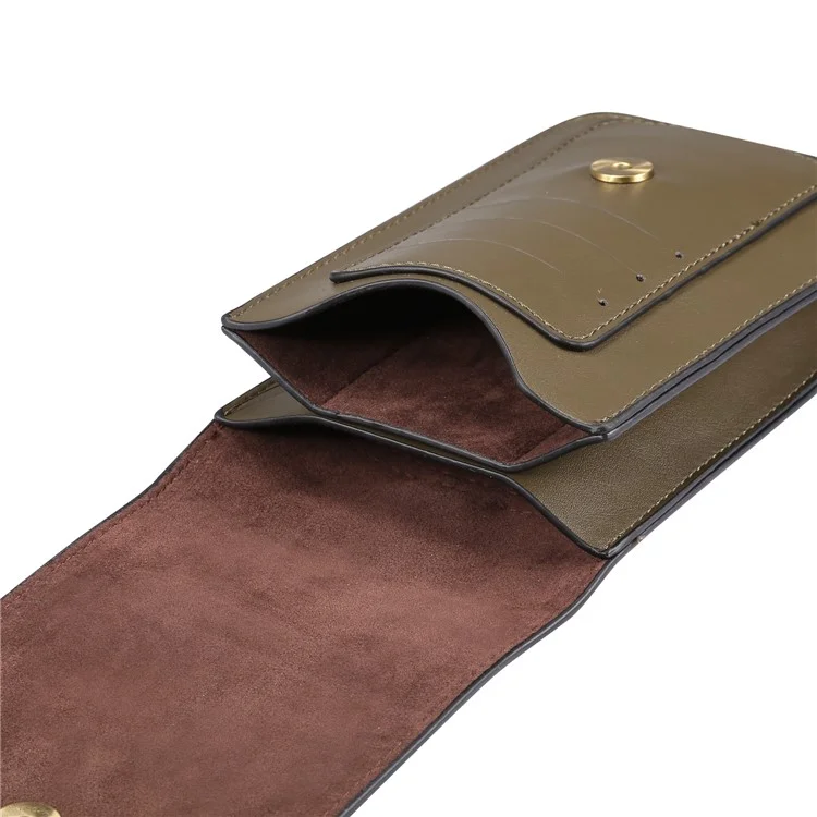 Funda con clip para cinturón de cuero resistente al desgaste universal de 6,3-6,9 pulgadas para iPhone, Samsung, Huawei, etc. - Verde