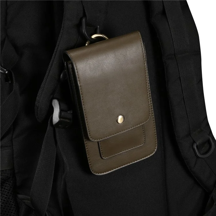 Funda con clip para cinturón de cuero resistente al desgaste universal de 6,3-6,9 pulgadas para iPhone, Samsung, Huawei, etc. - Verde