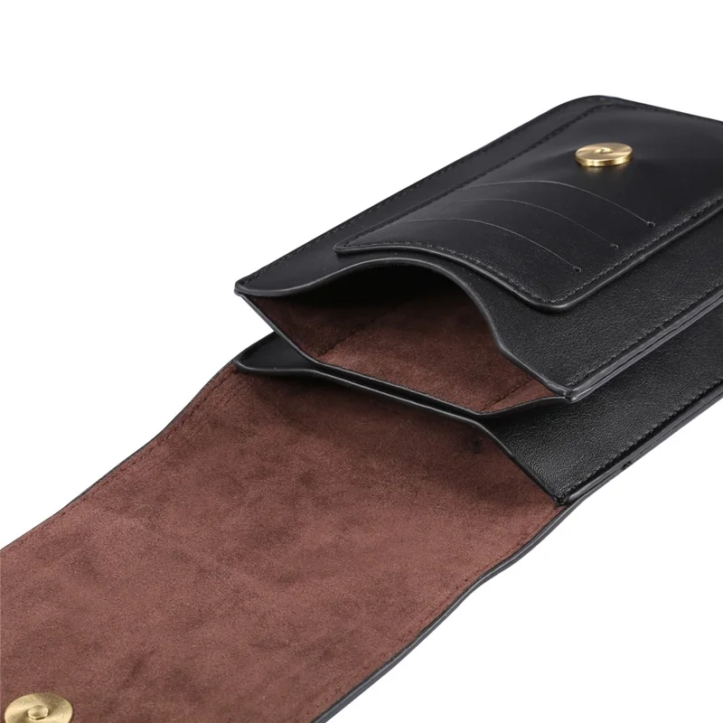 6.3-6.9 Inch Universal Wear-resistant Leather Belt Clip Phone Pouch Case for iPhone Samsung Huawei Etc. - Black