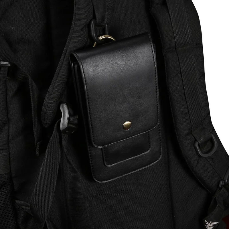 6.3-6.9 Inch Universal Wear-resistant Leather Belt Clip Phone Pouch Case for iPhone Samsung Huawei Etc. - Black