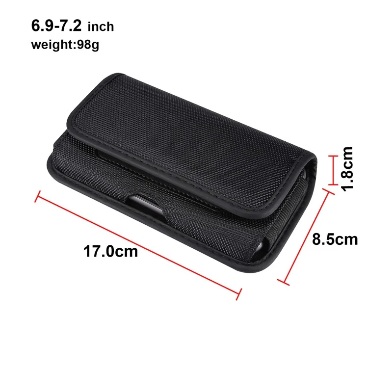 Universal Hanging Waist Bag Card Holder Pouch Men's Wallet Mobile Phone Bag for 6.9''-7.2'' Smartphones