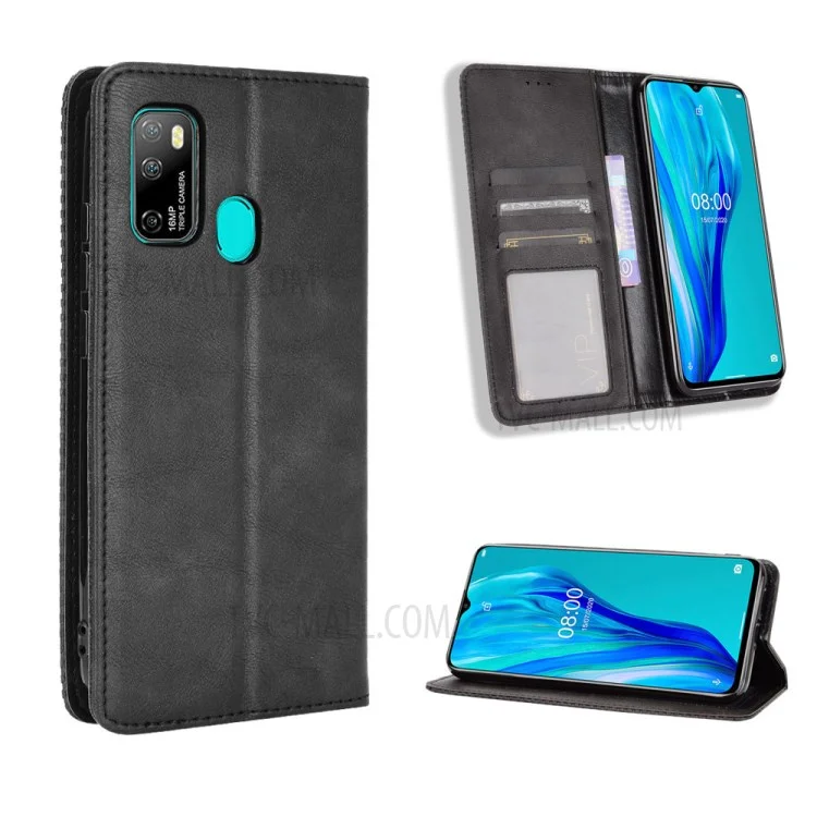 Vintage Style Portefeuille Couverture De Téléphone En Cuir Pour Ulefone Note 9P - Noir