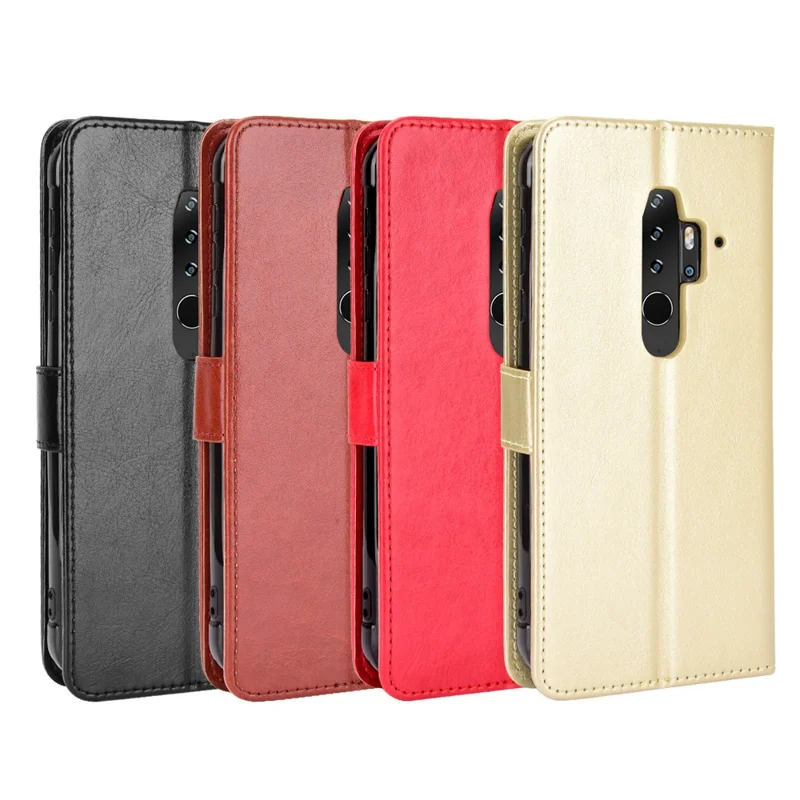 Crazy Horse Texture Wallet Stand Leather Phone Case for Blackview BV6300 Pro - Black