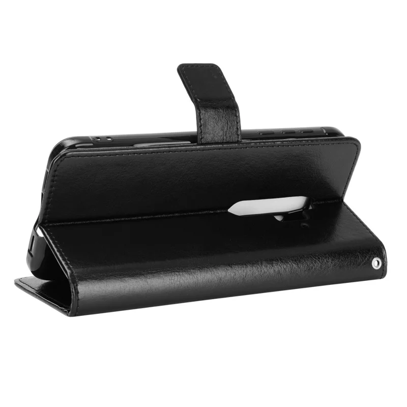 Crazy Horse Texture Wallet Stand Leather Phone Case for Blackview BV6300 Pro - Black