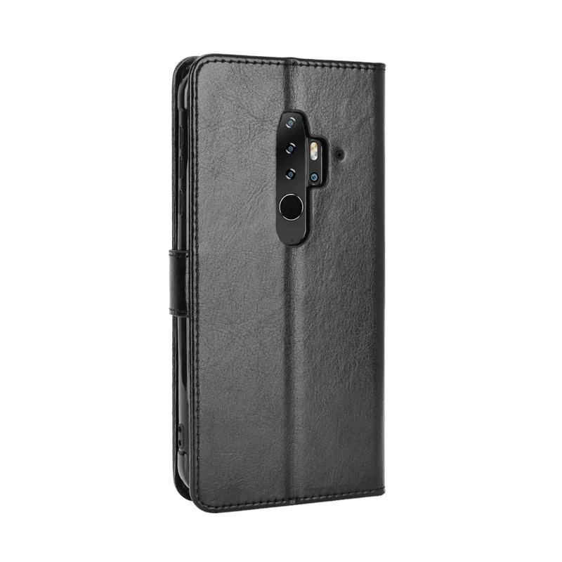 Crazy Horse Texture Wallet Stand Leather Phone Case for Blackview BV6300 Pro - Black