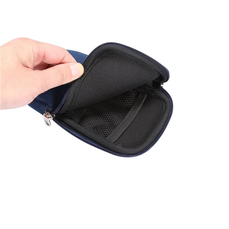 Stretch Hanging Sac de Téléphone Pochette à Fermeture Éclair Pour Huawei Mec 20 X / Xiaomi Mi Max 3 Etc.. Téléphone de 7,2 Pouces - le Noir