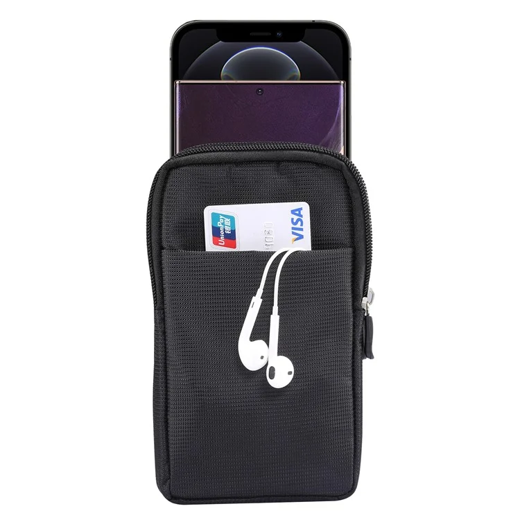 Étui de téléphone universel de 6,7/6,9 pouces pour la vie sportive et de loisirs avec sac banane pour iPhone Samsung Huawei, etc. - Noir