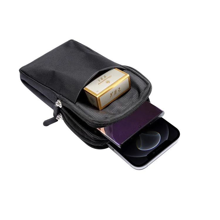Étui de téléphone universel de 6,7/6,9 pouces pour la vie sportive et de loisirs avec sac banane pour iPhone Samsung Huawei, etc. - Noir