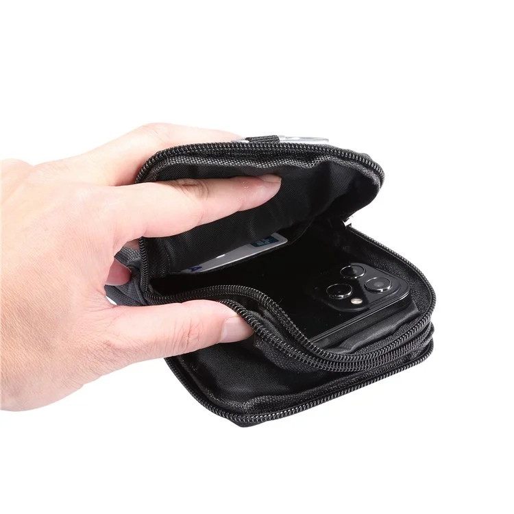 Étui de téléphone universel de 6,7/6,9 pouces pour la vie sportive et de loisirs avec sac banane pour iPhone Samsung Huawei, etc. - Noir