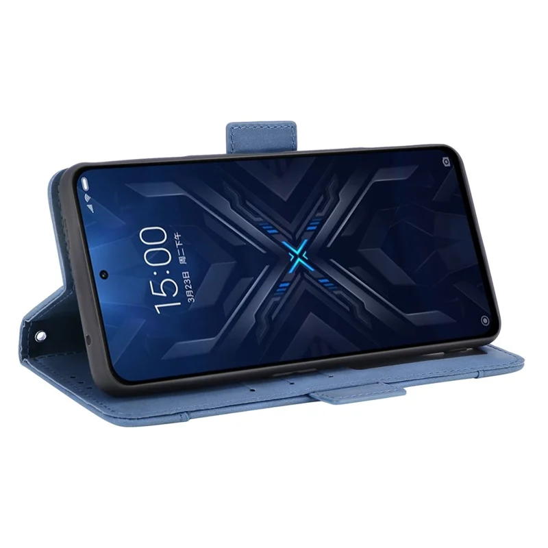 Múltiples Ranuras De Tarjetas Funda Telefónica De Cuero Con Soporte Para Xiaomi Black Shark 4 / CUBIERTA DE PROTECCIÓN DE 4 PRO - Azul