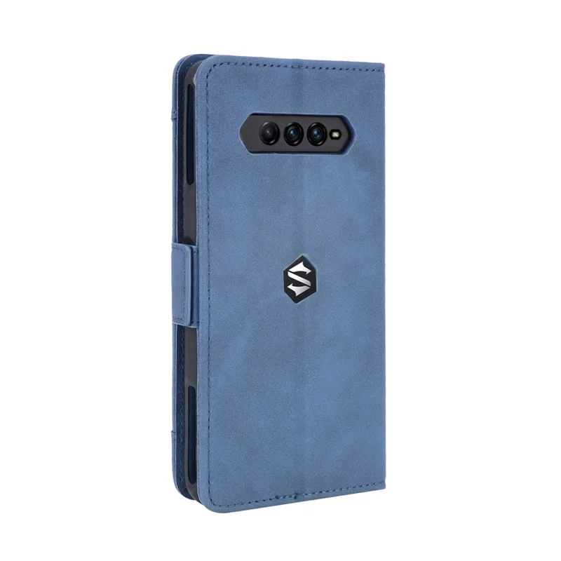 Múltiples Ranuras De Tarjetas Funda Telefónica De Cuero Con Soporte Para Xiaomi Black Shark 4 / CUBIERTA DE PROTECCIÓN DE 4 PRO - Azul
