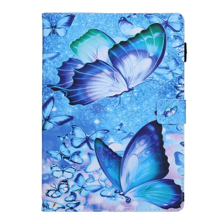 Pattern Printing Universal Shock-proof Leather Tablet Case for 7-inch Tablets - Blue Butterfly