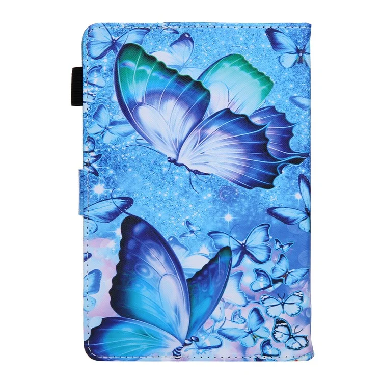 Pattern Printing Universal Shock-proof Leather Tablet Case for 7-inch Tablets - Blue Butterfly