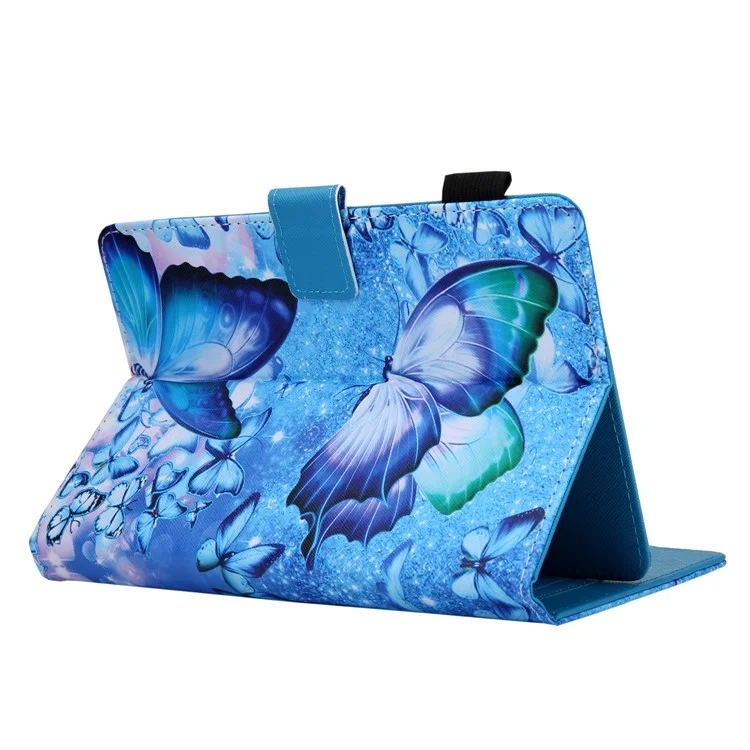Pattern Printing Universal Shock-proof Leather Tablet Case for 7-inch Tablets - Blue Butterfly