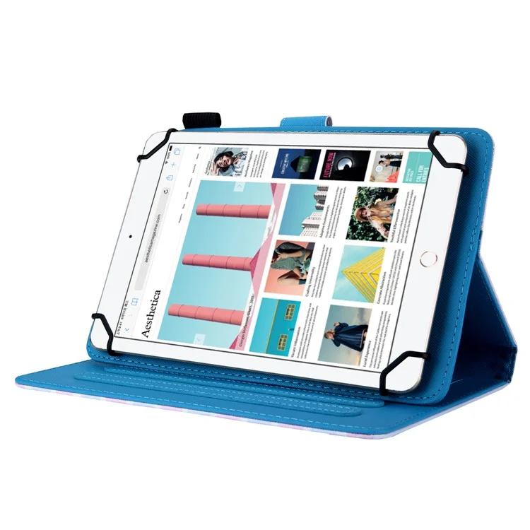 Pattern Printing Universal Shock-proof Leather Tablet Case for 7-inch Tablets - Blue Butterfly