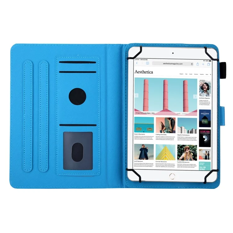 Pattern Printing Universal Shock-proof Leather Tablet Case for 7-inch Tablets - Blue Butterfly