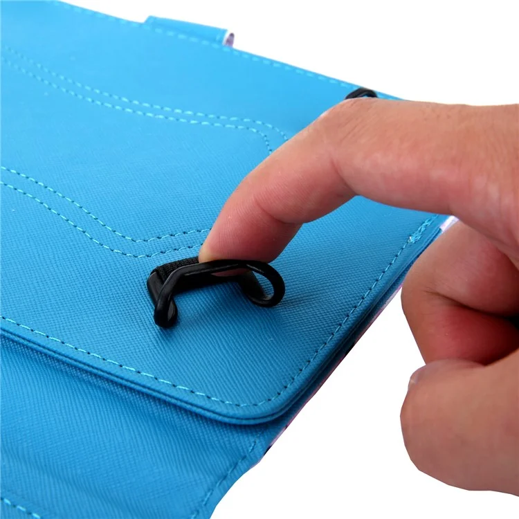 Pattern Printing Universal Shock-proof Leather Tablet Case for 7-inch Tablets - Blue Butterfly