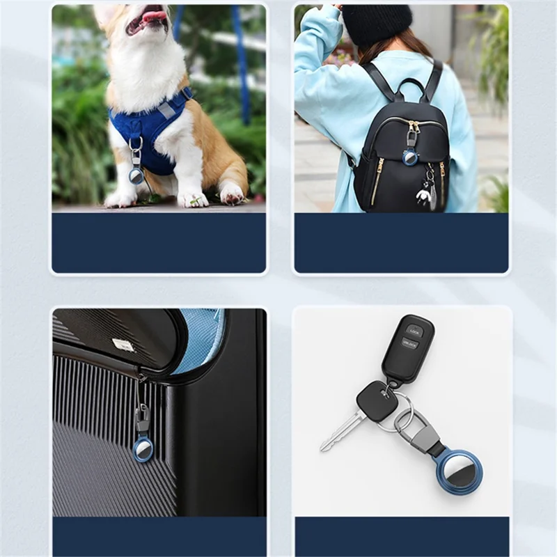 [TVC LIVE 531 Recommended] Magnetic Adsorption Aluminum Alloy Frame Protective Case with Keyring for Apple AirTags 2021 Location Trackers - Gold