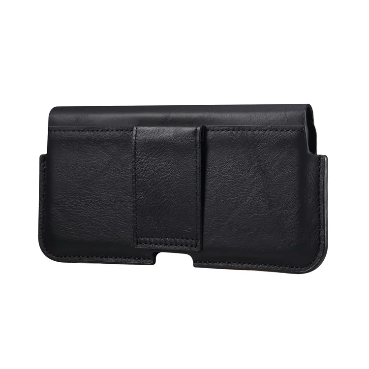 Funda de cuero para cinturón de teléfono, bolsa de cintura, funda vertical para teléfono, funda con clip para cinturón para iPhone 11 Pro Max de 5.5-6.5 pulgadas - Negro