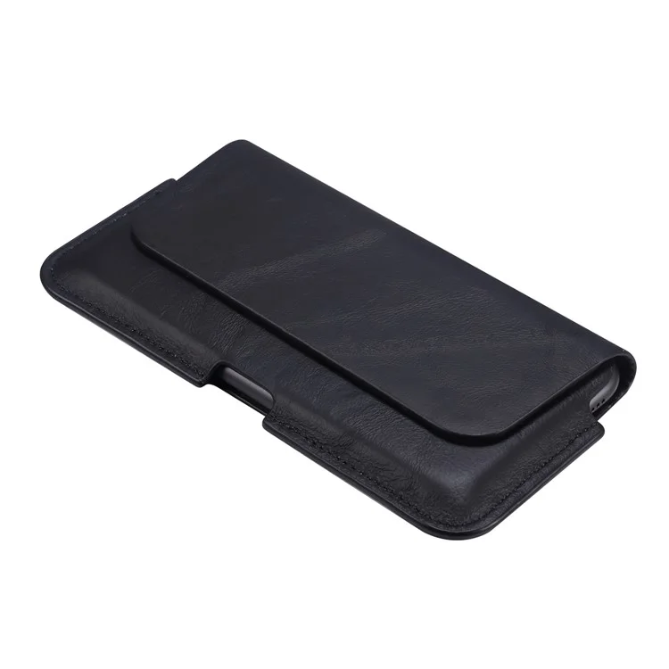 Funda de cuero para cinturón de teléfono, bolsa de cintura, funda vertical para teléfono, funda con clip para cinturón para iPhone 11 Pro Max de 5.5-6.5 pulgadas - Negro