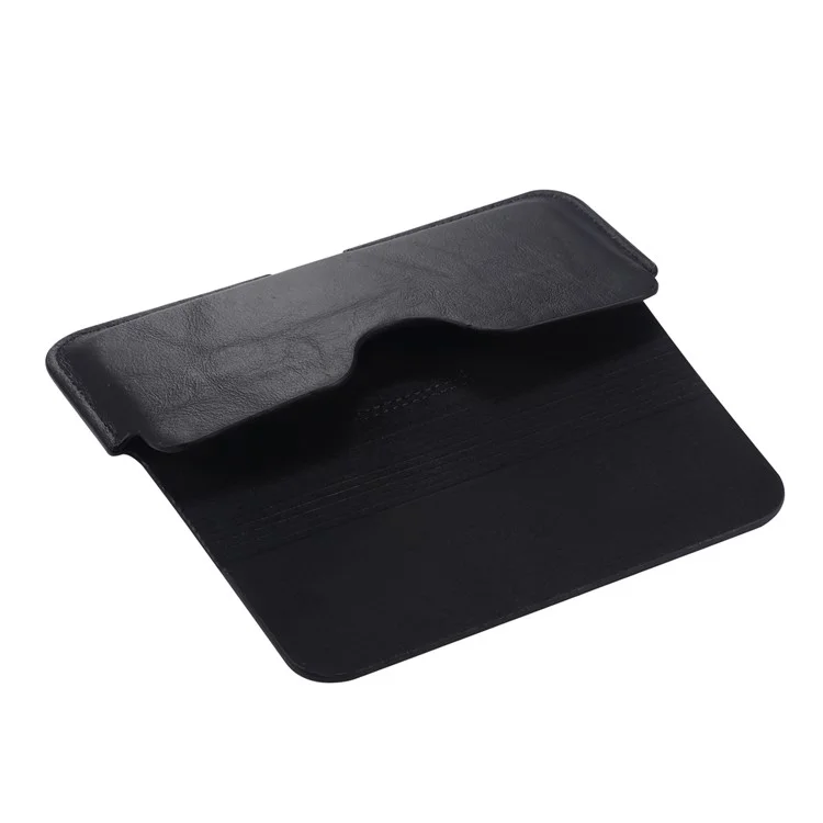 Funda de cuero para cinturón de teléfono, bolsa de cintura, funda vertical para teléfono, funda con clip para cinturón para iPhone 11 Pro Max de 5.5-6.5 pulgadas - Negro