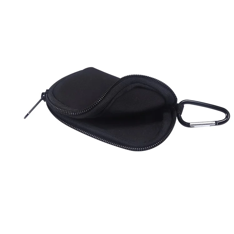 Caja De Nylon Portátil Funda Protector Para Auriculares Con Mosquetón Para Apple Airpods Pro - Negro