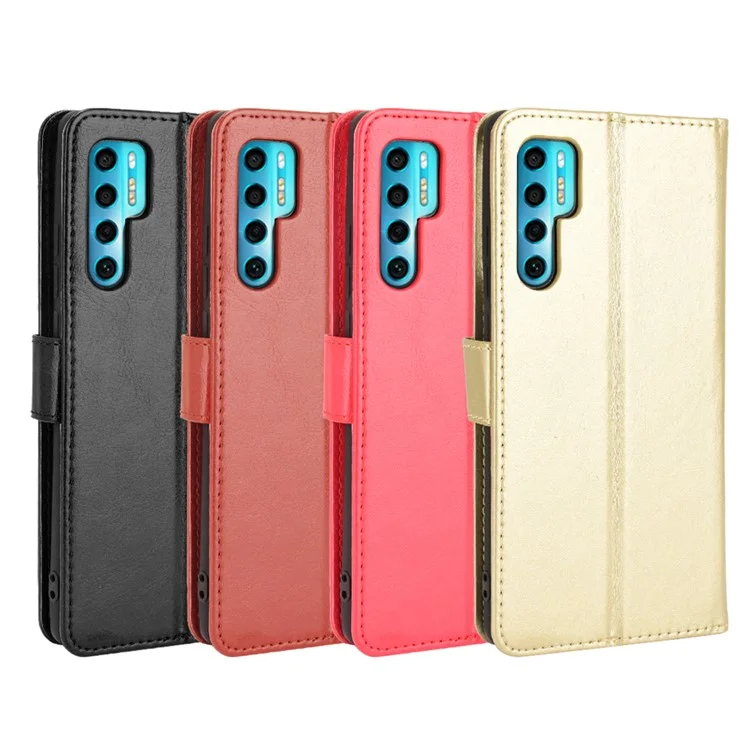 Capa de Couro com Suporte para Cartões para Telefone TCL 20 Pro 5G - Preta