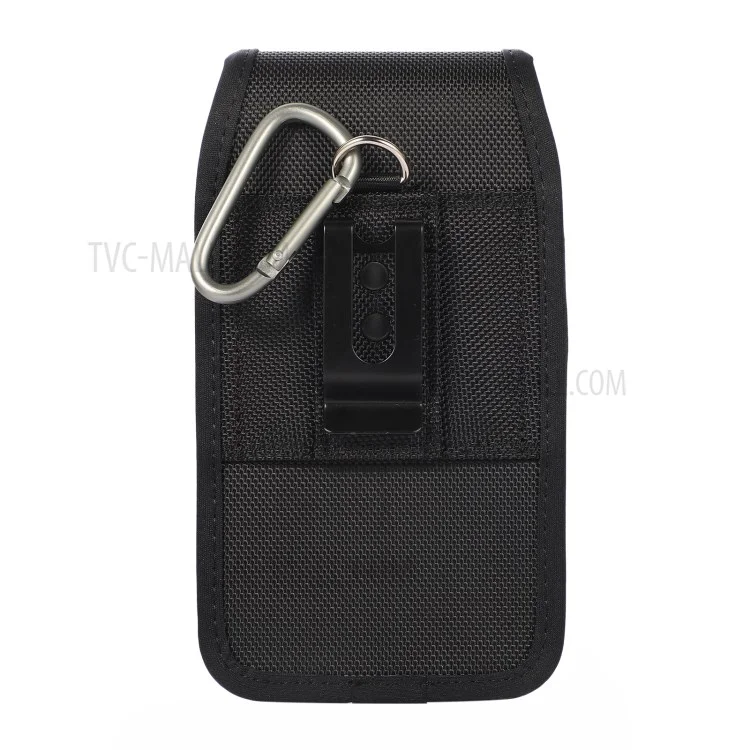 (17*9*2.2cm) Nylon Belt Case Nylon Card Bag Universal Waist Wallet Pouch with Strap and Hook - Black