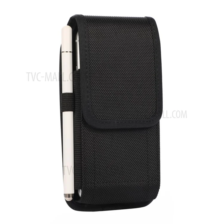 (17*9*2.2cm) Nylon Belt Case Nylon Card Bag Universal Waist Wallet Pouch with Strap and Hook - Black