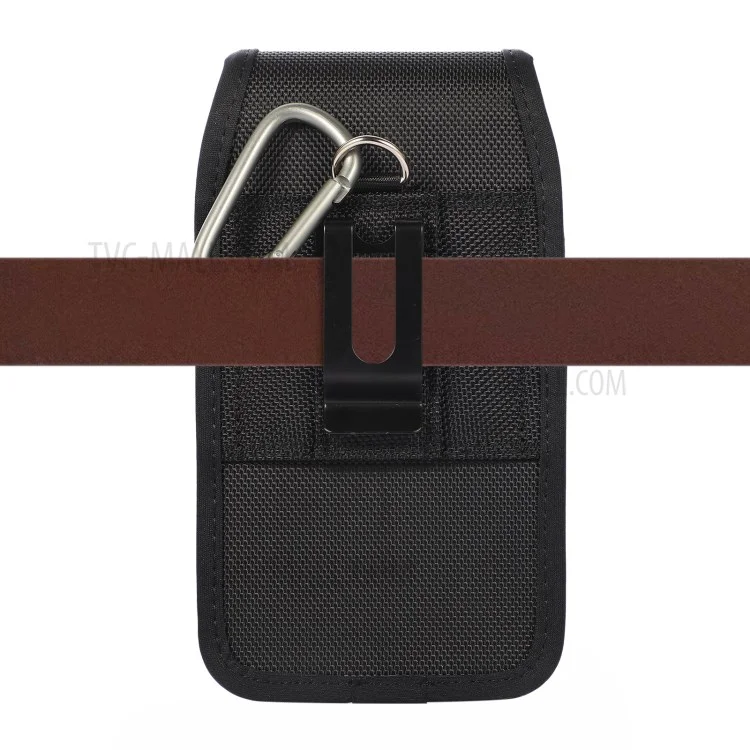 (17*9*2.2cm) Nylon Belt Case Nylon Card Bag Universal Waist Wallet Pouch with Strap and Hook - Black