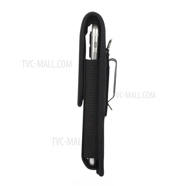 (17*9*2.2cm) Nylon Belt Case Nylon Card Bag Universal Waist Wallet Pouch with Strap and Hook - Black