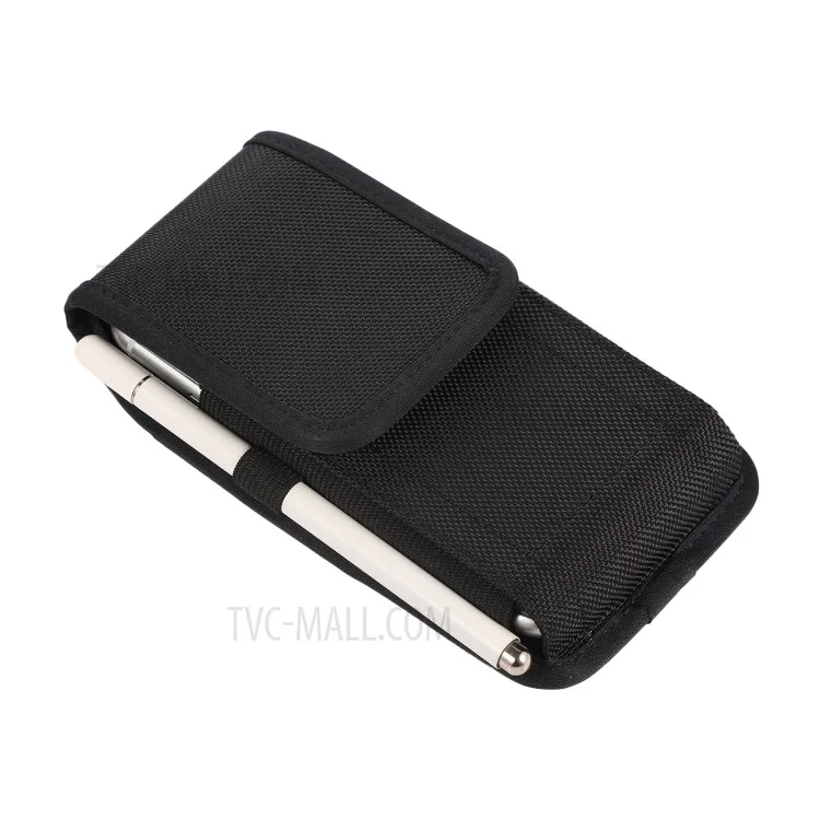 (17*9*2.2cm) Nylon Belt Case Nylon Card Bag Universal Waist Wallet Pouch with Strap and Hook - Black