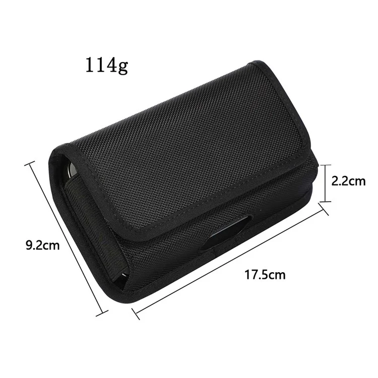 Bolsa De Holster De Nylon (17.5 * 9.2 * 2.2cm) Saco De Cartão De Caixa De Nylon Horizontal Com Suporte De Bolsa De Loop De Correia - Preto